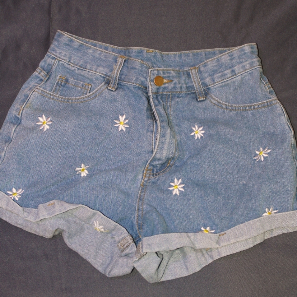 Denim Embroidery Shorts